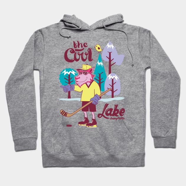 Hockey Cool Wolf Lake Hoodie by SaucyMittsHockey